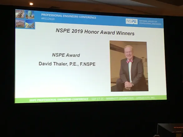David Thaler Accepts NSPE Award